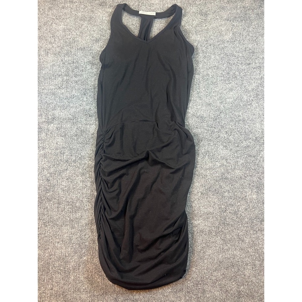 Athleta Dress Women's Size S Black Racerback Ruched Side Stretch Sleeveless